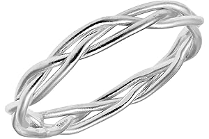 Crown of Thorns Weave Wire Braid .925 Sterling Silver Band Ring