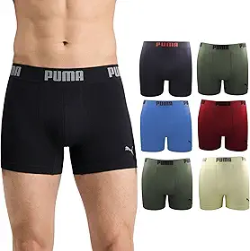 Kit 6 Cuecas Boxer Puma Sem Costura Poliamida Toque Gelado Sport Dry Fit
