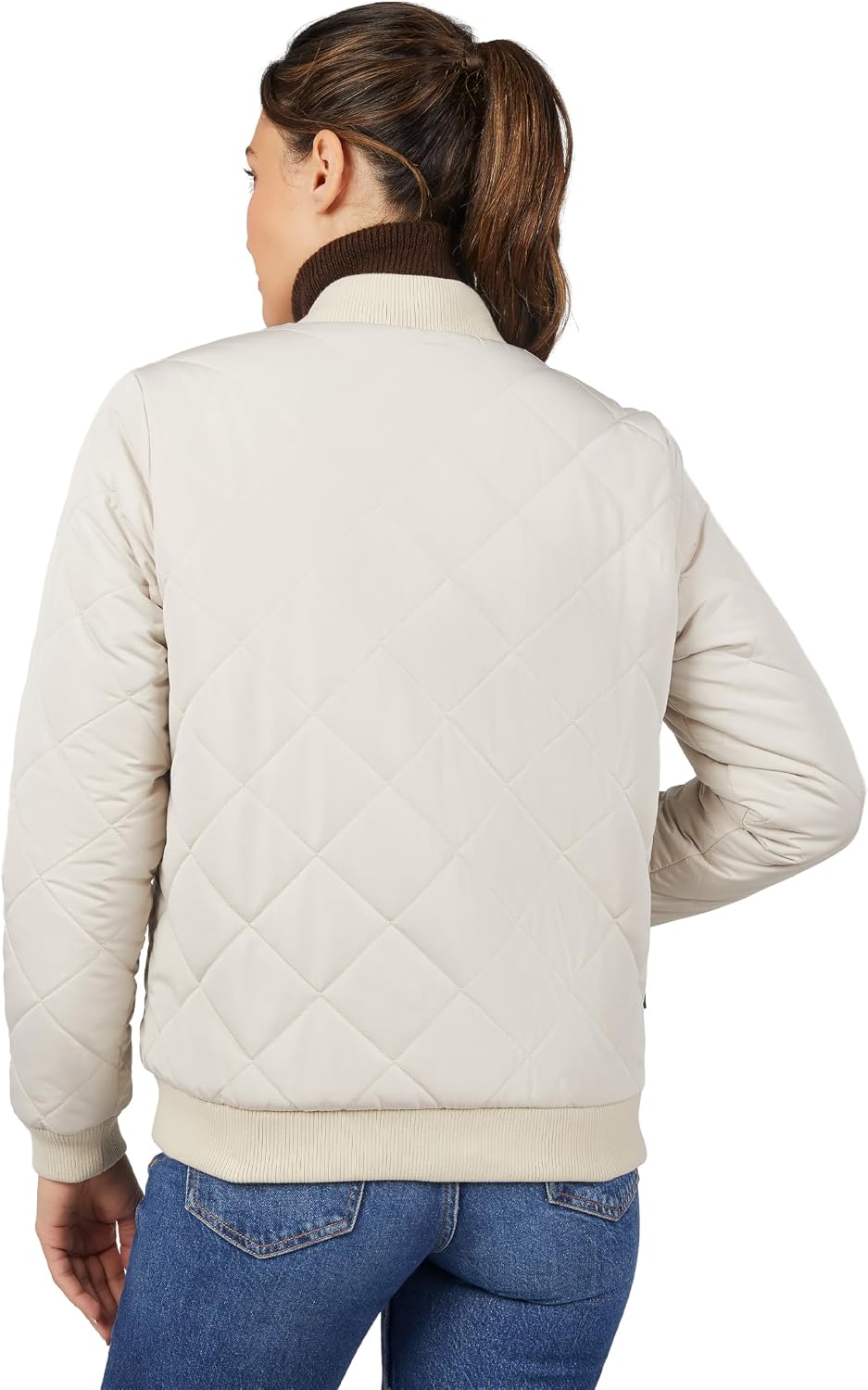 Women's Reversible Quilted Bomber Jacket in Oat by FreeCountry