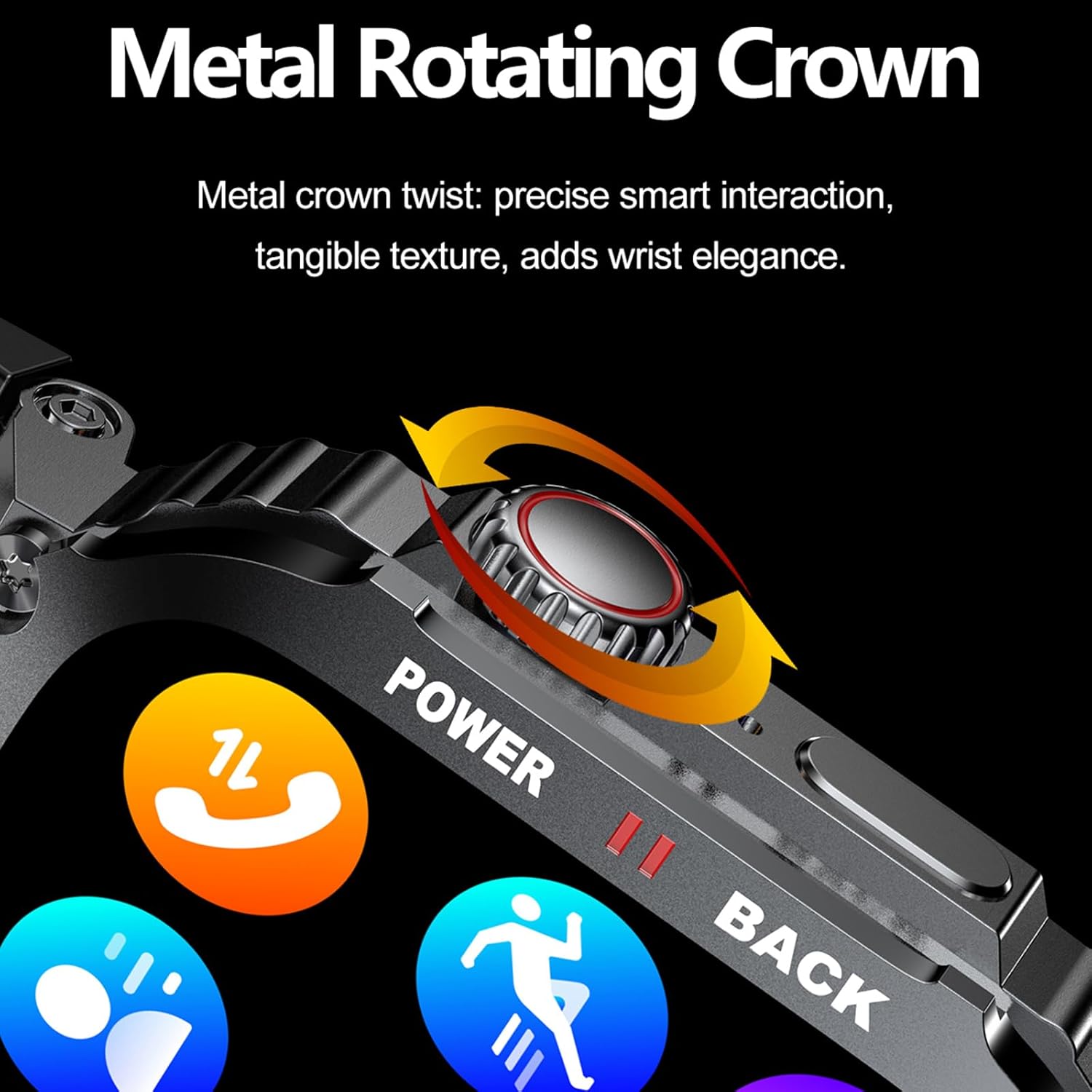 Smart Watch with 1.9-inch Large Screen, 100 Sports Modes, Bluetooth Call, LED Flashlight, Health Monitoring, 380mAh Large Battery for Fitness & Outdoor Activities