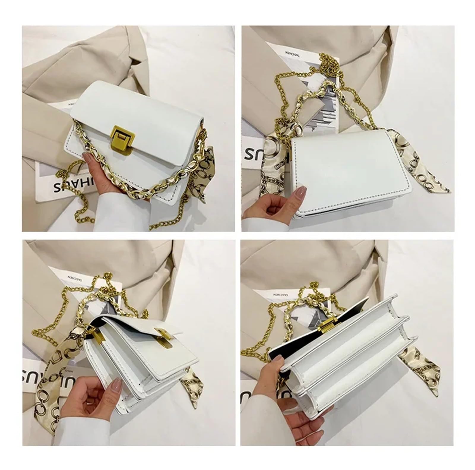 Kit para hacer bolsos de bricolaje Conjunto de bolsos hechos a mano, costura a mano, artesanía de cuero, Kit de bolsos DIY, fabricación de cajas cuadradas, Material de costura for bolsos, accesorios(N