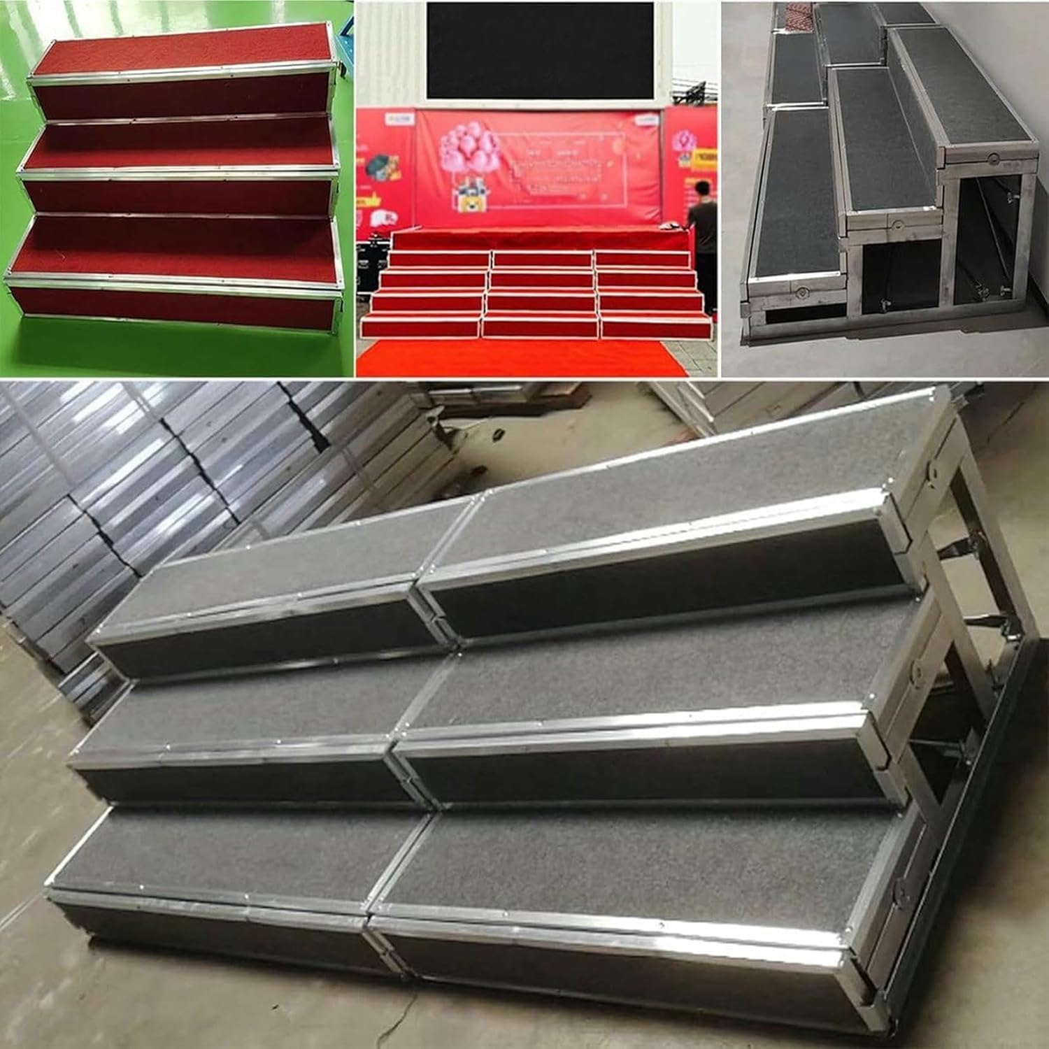 School Choir Risers Steps, Non-Slip Sturdy Movable Stage Ladder, Award Podium Staircase Standing Platform for Classroom Church, High Weight Capacity