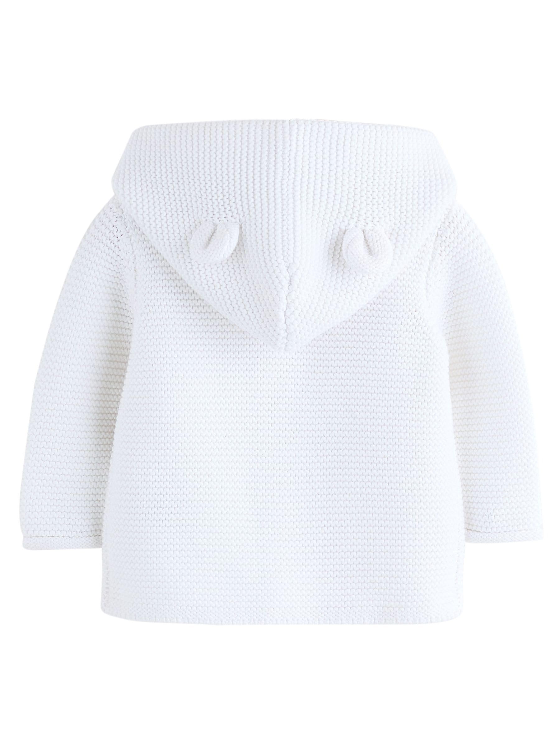 NEXT Unisex Bambino Cardigan in Maglia con Cappuccio per Neonati Bianco 6 Mesi-9 Mesi
