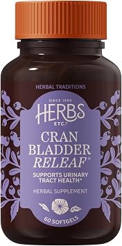 Herbs Etc. CranBladder ReLeaf Softgels, Gluten-Free & Organic, 60 Count