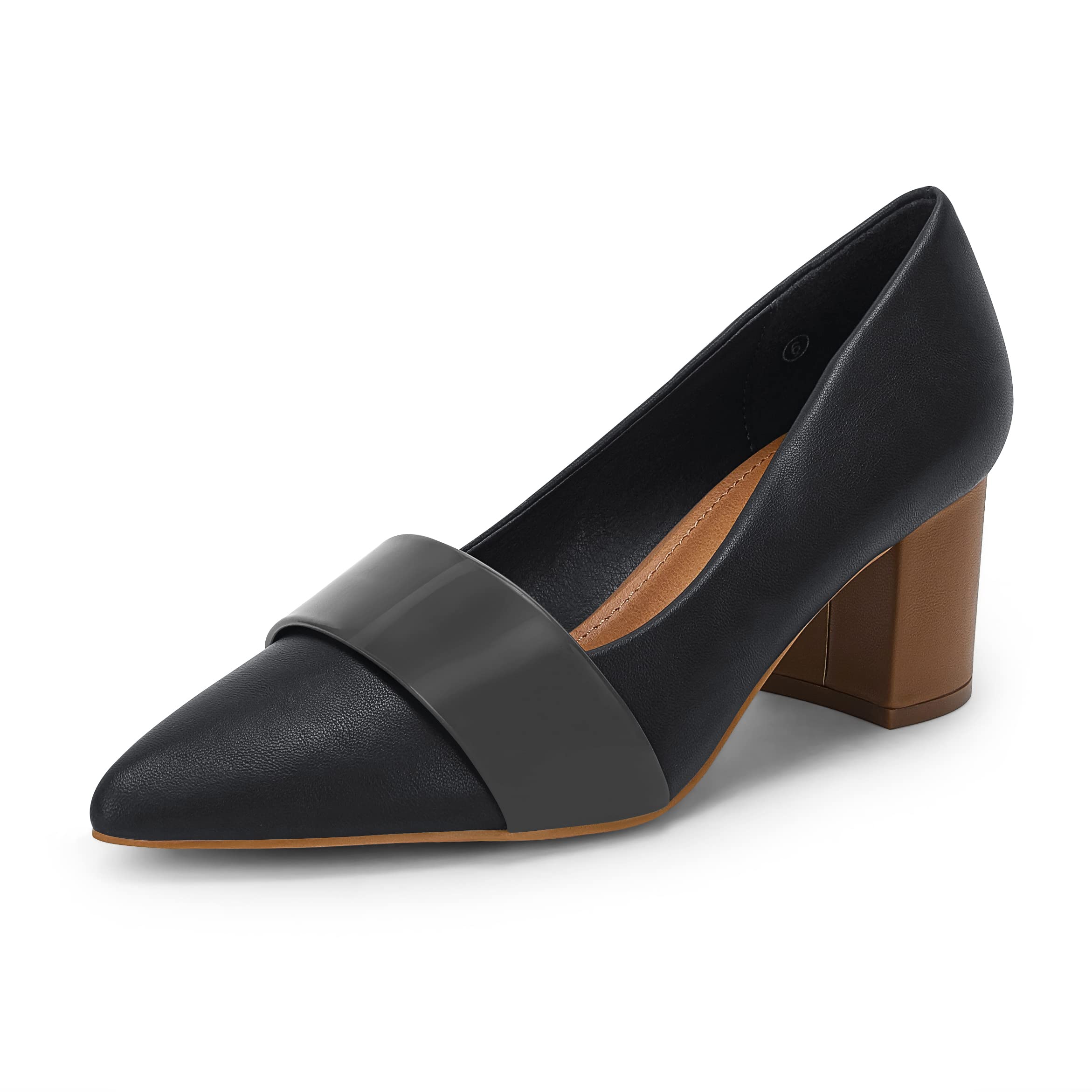 Photo 1 of Mafulus Women's Chunky Low Heels Pumps Pointed Toe 9 Black