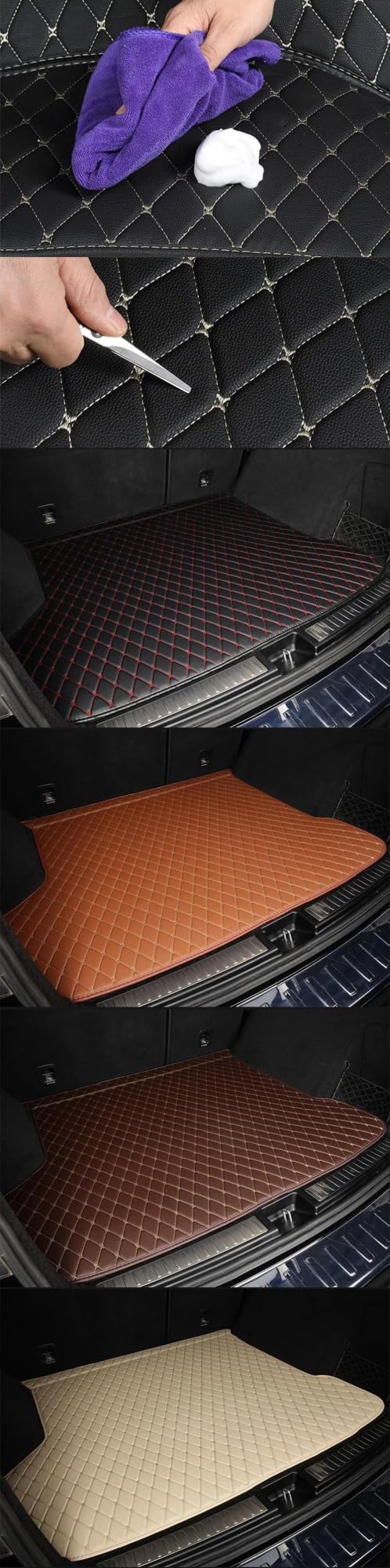 Vasca Custodia Per Baule Per CLA Per C117 Tappeti Antigraffio Per Auto Tappetino Per Bagagliaio Impermeabile Protezione Per Posteriore Accessori(Black orange)