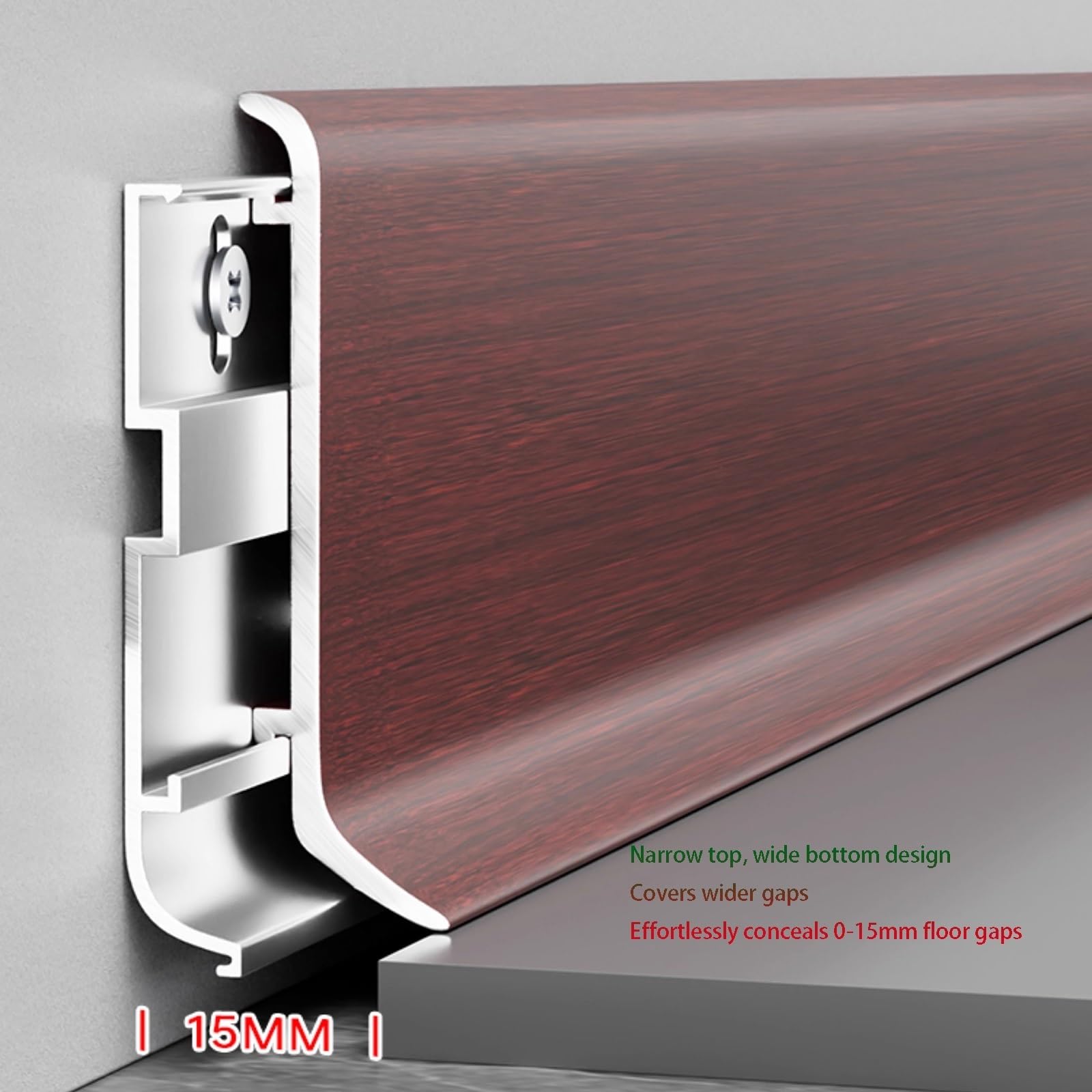 Listwa Przypodłogowa Aluminiowa, 125 Cm* 4 Szt. Profil Do Eleganckie Przejścia Między Ścianą A Podłogą W Pomieszczeniach Mieszkalnych I Biurowych(A)