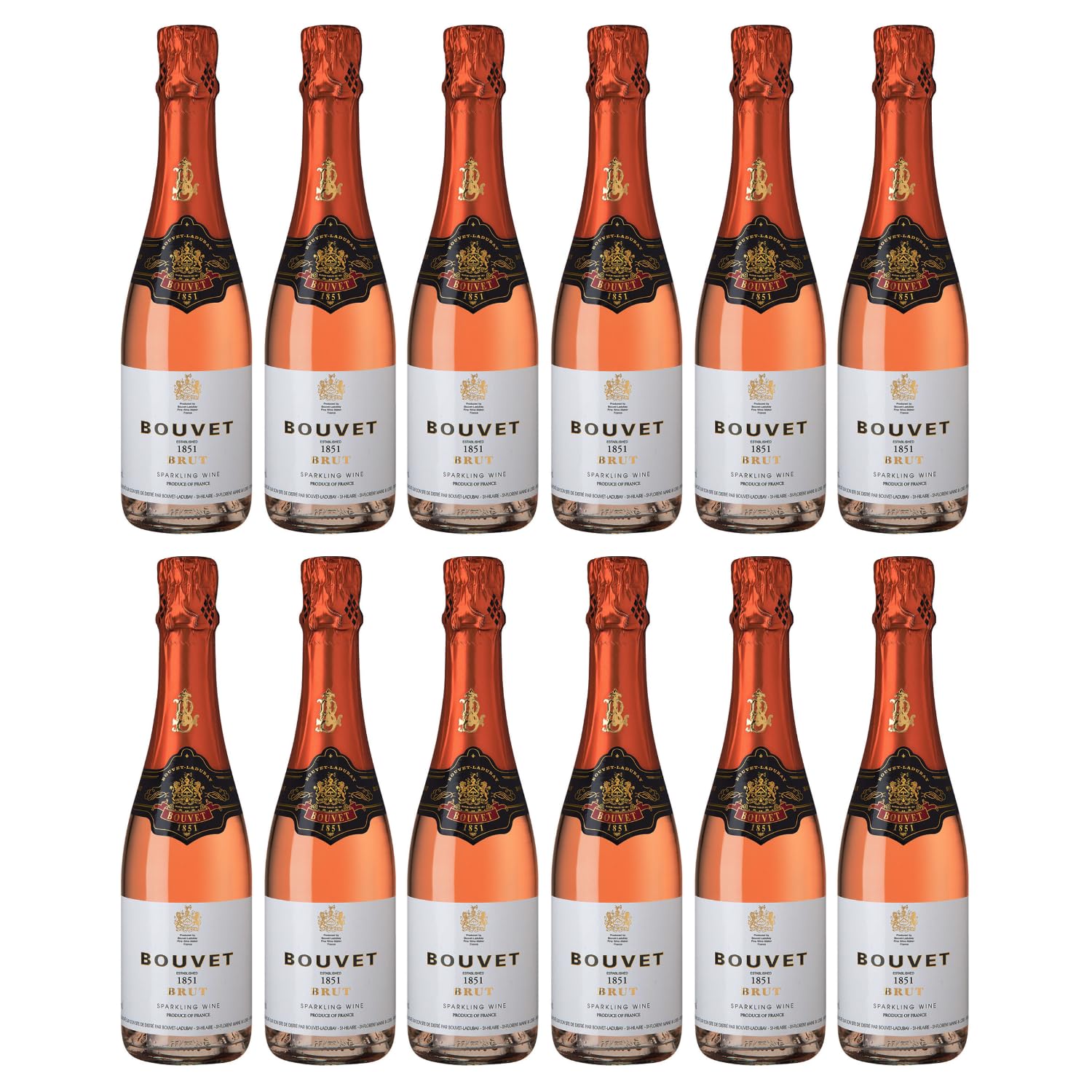 Bouvet Ladubay 1851 Brut Rosé Méthode Traditionelle Schaumwein Frankreich inkl. FeinWert E-Book (12 x 0,375l)