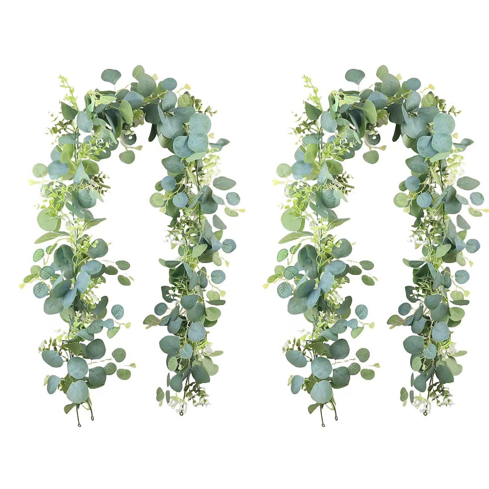 Eukalyptus Girlande Deko, 2 Stück 1,8m Künstliche Eukalyptus