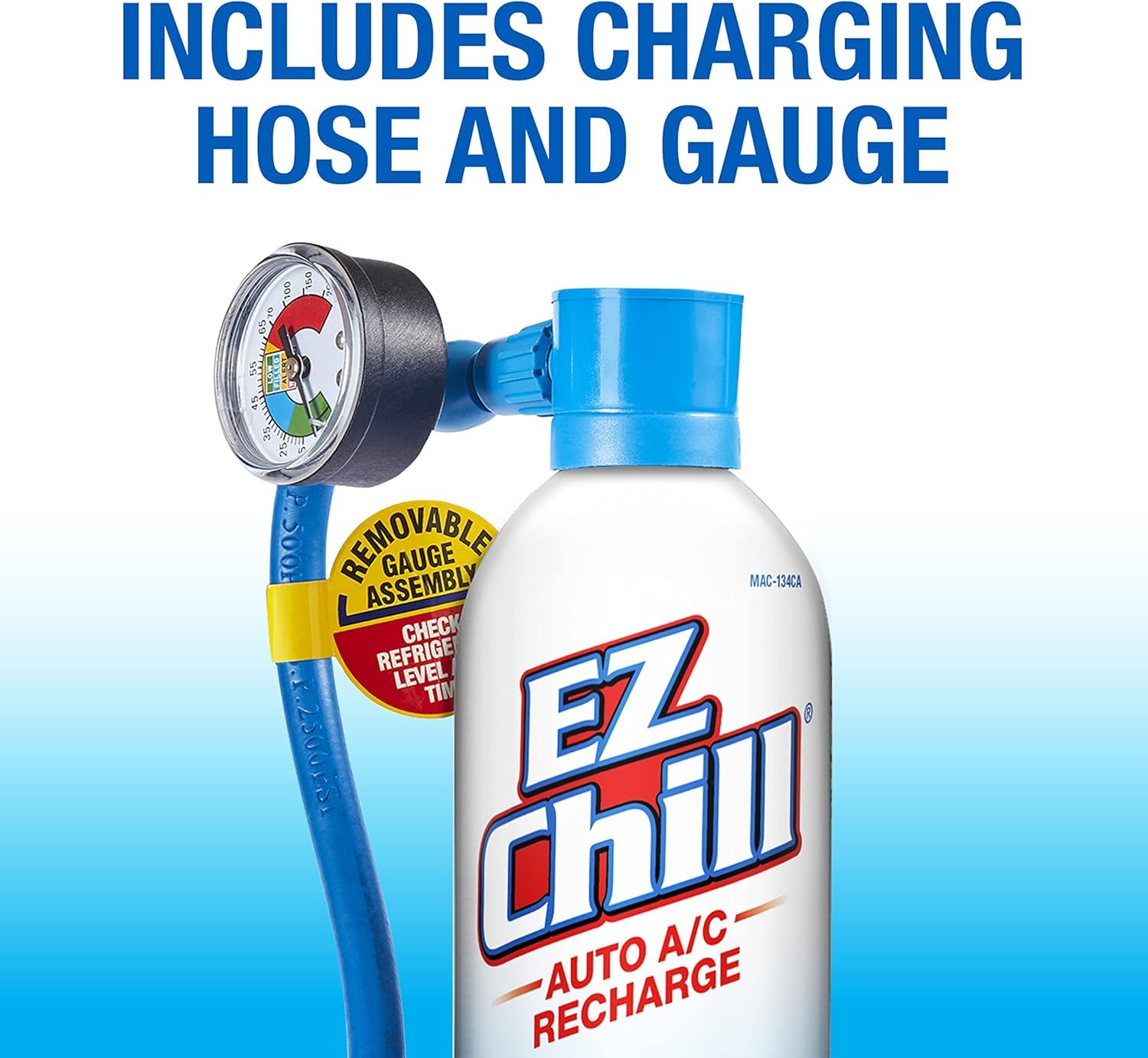EZ Chill Auto A/C Recharge with Charging Hose and Gauge - Restores and Stops Leaks - 18 Oz