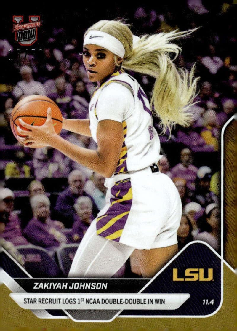 ZAKIYAH JOHNSON RC SP 2025-26 Topps NOW Gold Foil 16/50#10 ROOKIE LSU NM-MT Basketball Star Recruit Double-Double