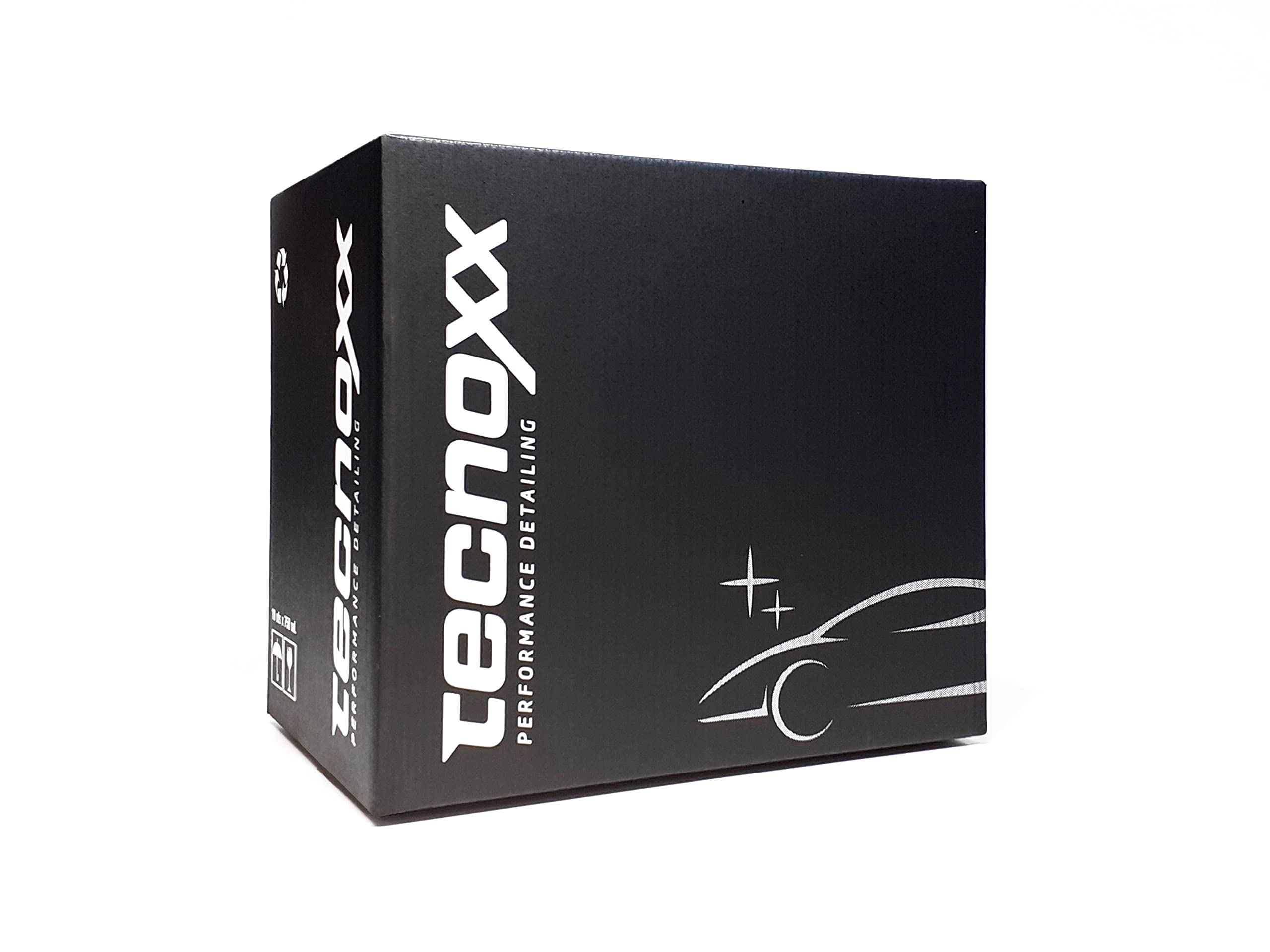 Tecnoxx - Kit Full Detailing PRO Set Completo 9 Prodotti per la Pulizia e la Manutenzione Interna ed Esterna delle Auto Include Lucidante Pulitore Cerchi Schizzi Rivestimenti Interni Insetti e Altro