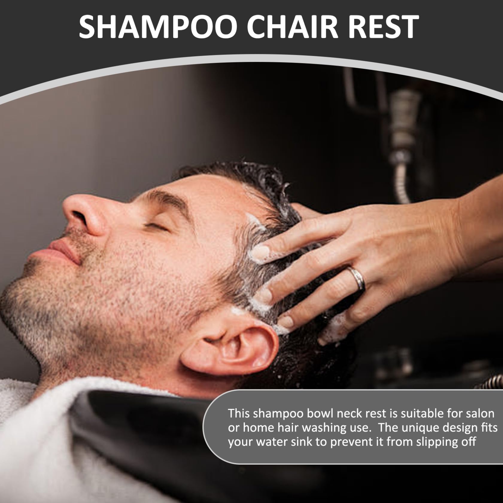 Shampoo-Schüssel-Nackenstütze | Shampoo-Schüssel-Nackenstütze, Salon, weich, bequem, gebogenes Haarwaschtablett, rutschfest, ergonomisches Waschbeckenkissen für Erwachsene, Kinder, Senioren