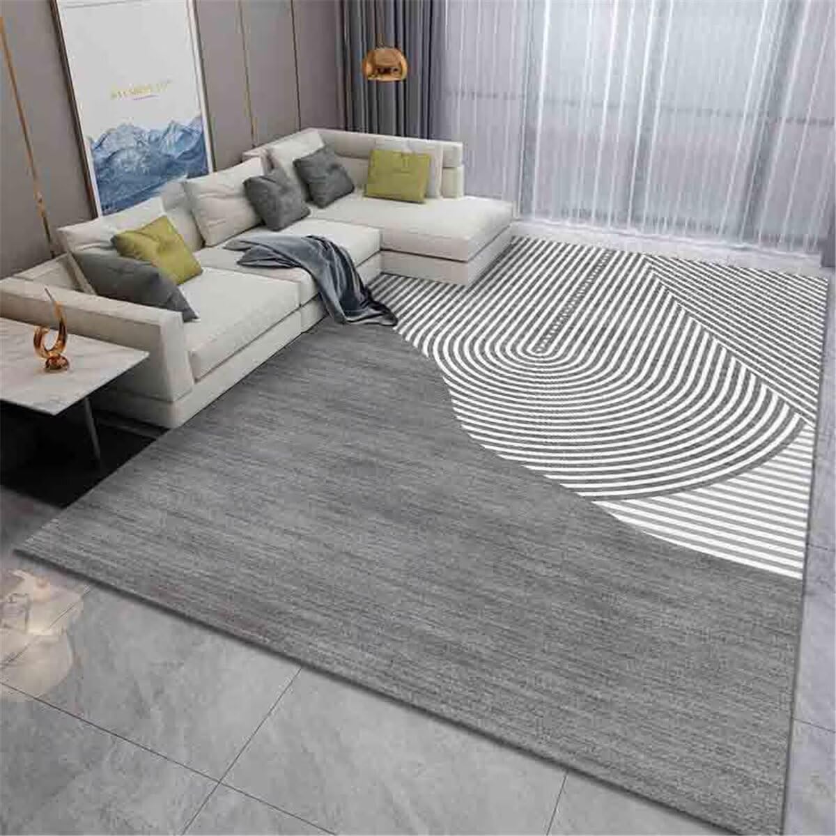 Tapis de chambre fille gris antidérapant idéal sous le bureau d'étude