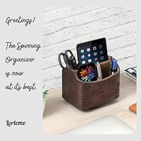 Vista 2 de Lorteme Soporte para control remoto, organizador de escritorio giratorio, mesita de noche para control remoto de TV, tabletas, teléfonos, lentes