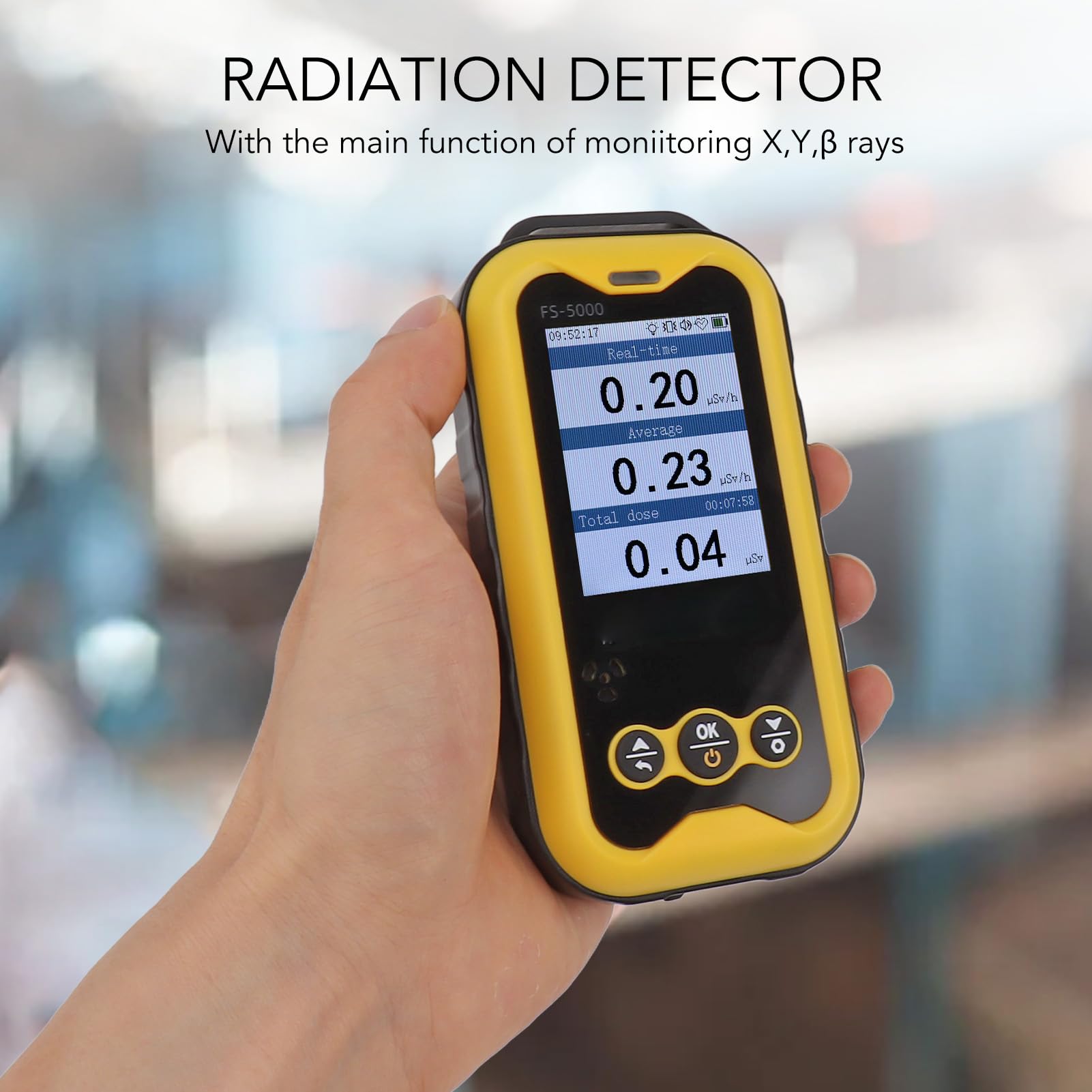 Geigerzähler, Beta Gamma Röntgen Strahlungsmonitor mit Ton Licht Alarm, USB Nuklear Strahlungs Detektor Monitor Messgerät Strahlung Dosimeter für Haus, Outdoor, Industrie, Laborato