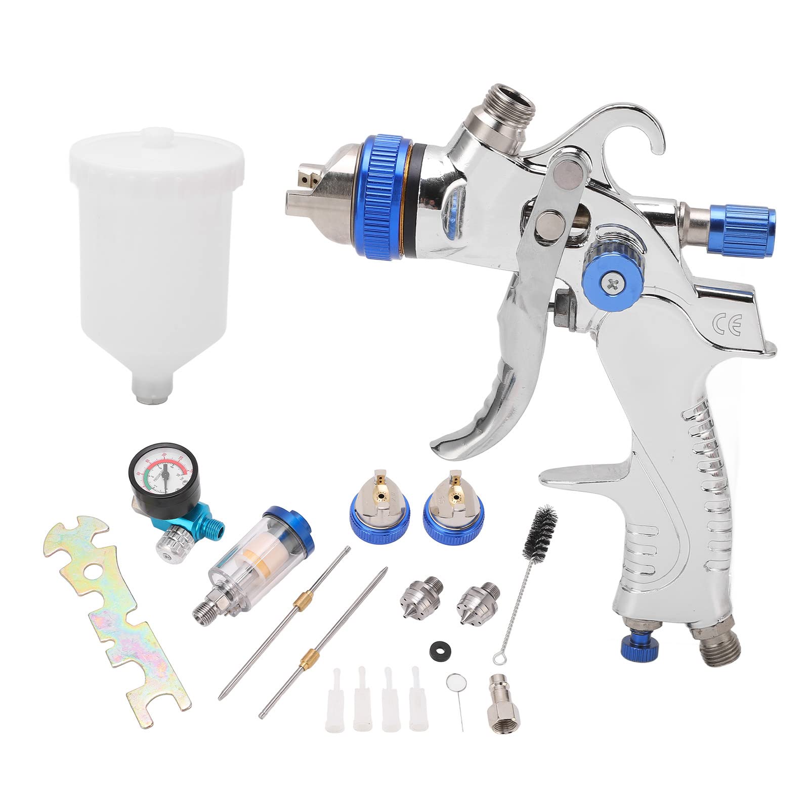 Chrees Kit Pistola a Spruzzo a gravità Altamente Durevole per un Trasferimento Efficiente del Materiale, Atomizzazione Uniforme, Spruzzatura Professionale della Finitura, Ideale per la Verniciatura