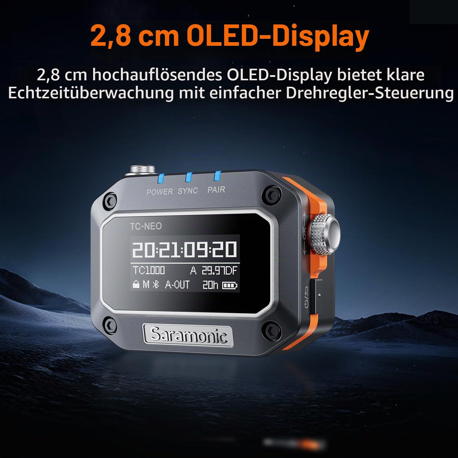 Saramonic Timecode-Generator mit 2,4 GHz & Bluetooth-App, kabellose Steuerung und Synchronisation, kompatibel mit ARRI, RED, Canon, Sony, USB-C-Geräten und mehr (TC-NEO)
