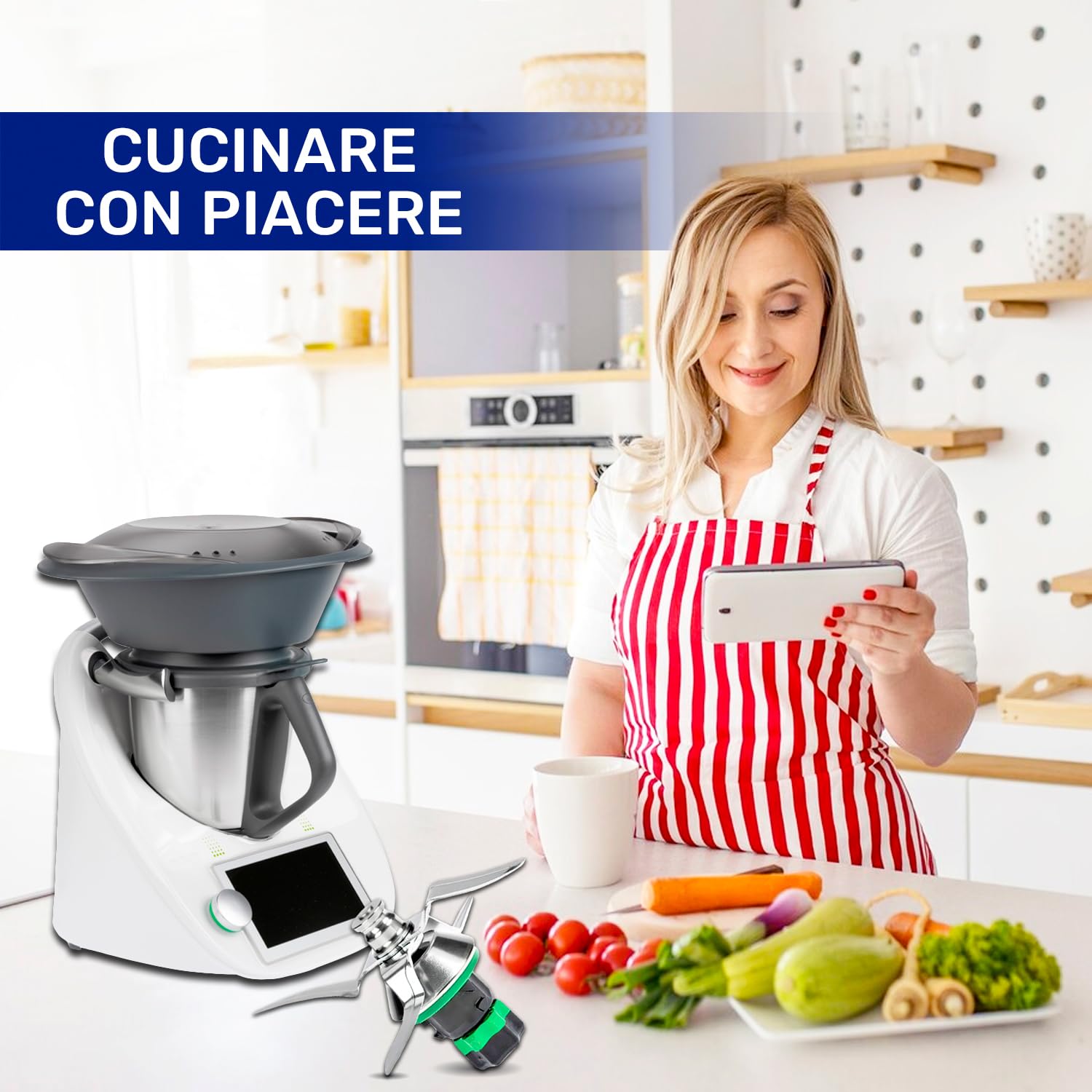 MONTERAL Gruppo Lame e Guarnizione per Vorwerk Bimby TM6 Robot da Cucina