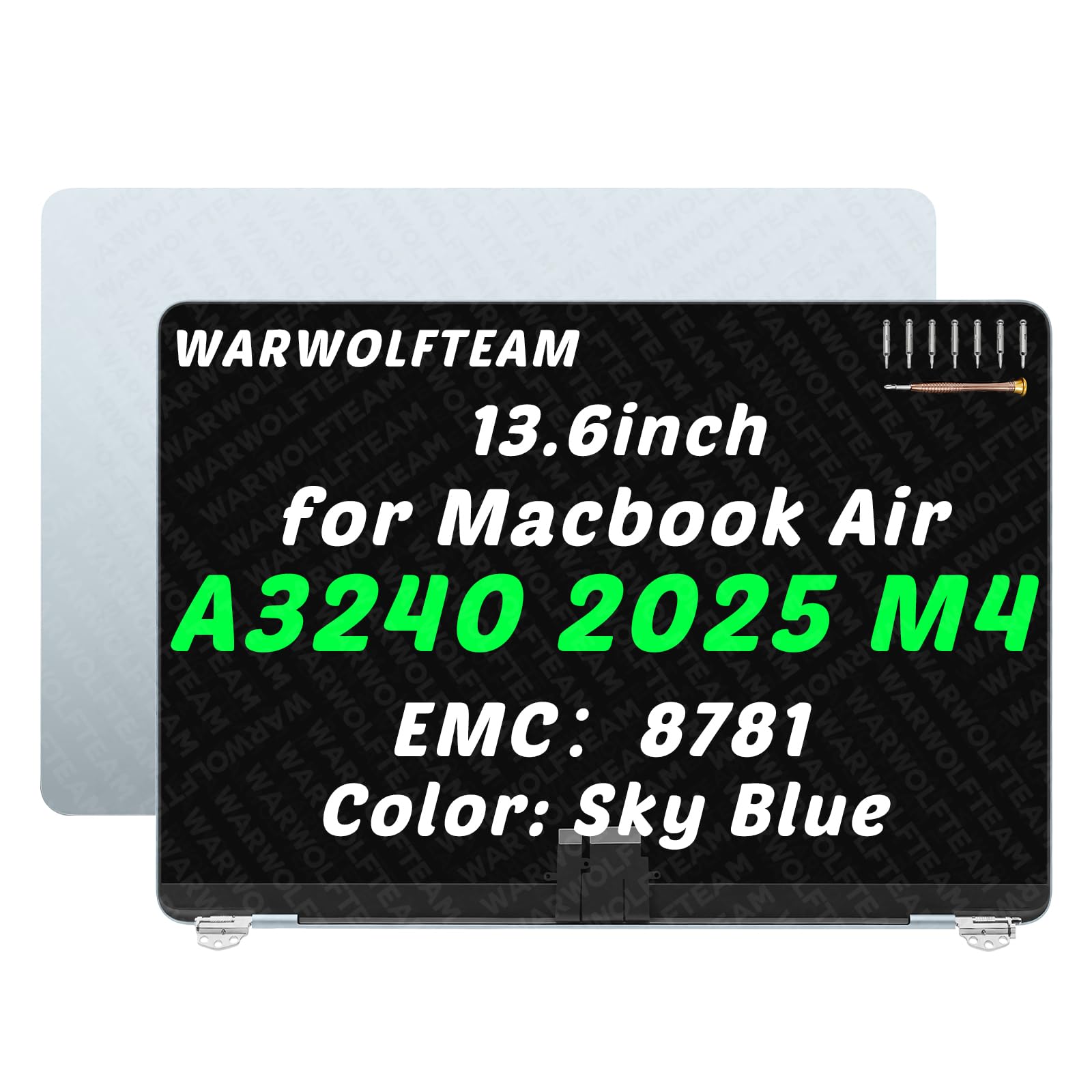 for MacBook Air A3240 Retina LCD Screen Replacement, Sky Blue