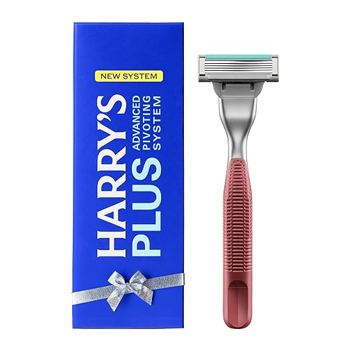 Harry's -PLUS Maquinilla de afeitar para hombre - Mango premium y cartucho de hoja de afeitar - Sistema de pivotamiento avanzado - Kit de afeitado