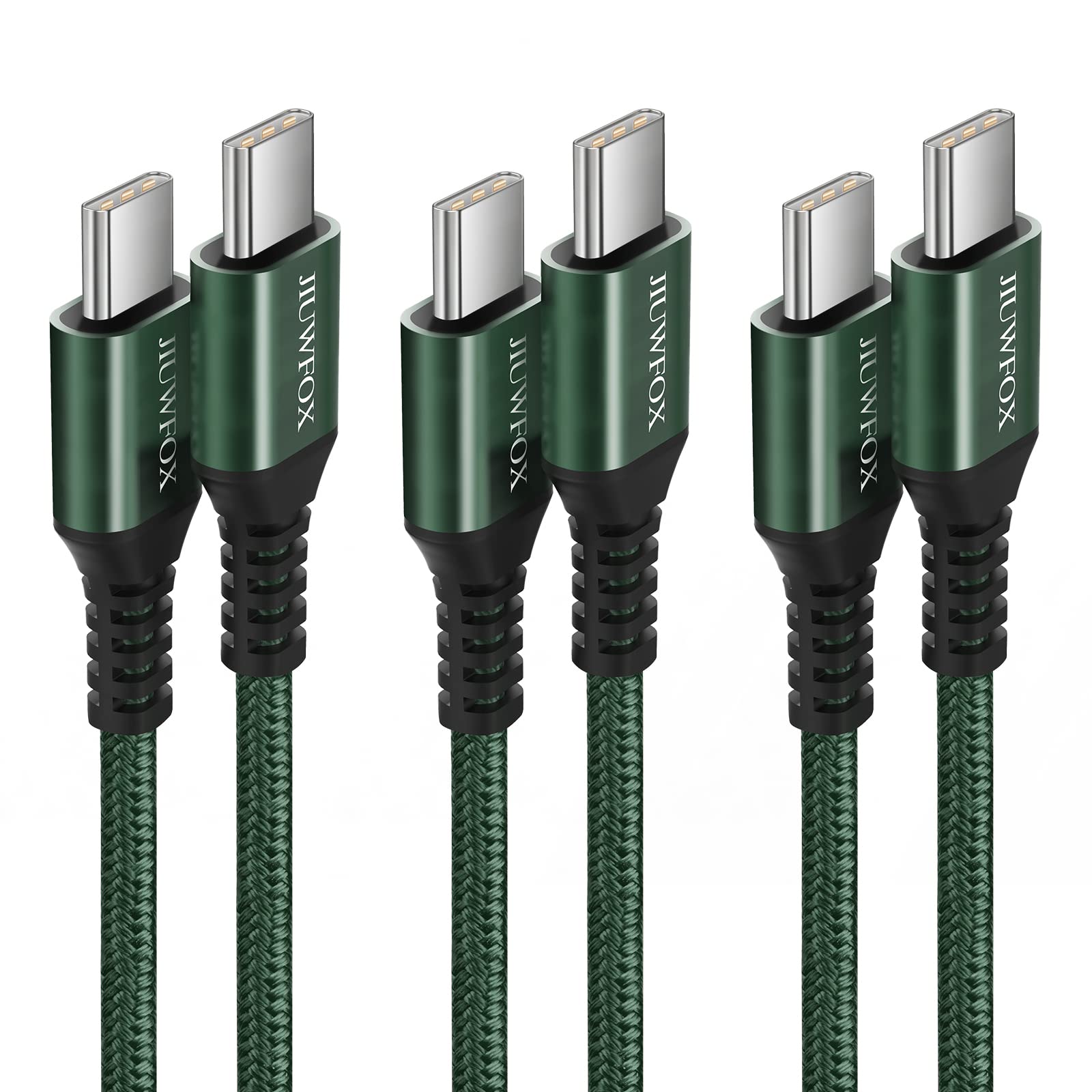 USB C to USB C Cable 10 ft, (3-Pack, 10ft) 60W USB C Cable Fast Charging for Samsung Galaxy S25 S24, iPhone 16 15, iPad Pro, iPad Air, iPad mini, Pixel 9, Moto g and More