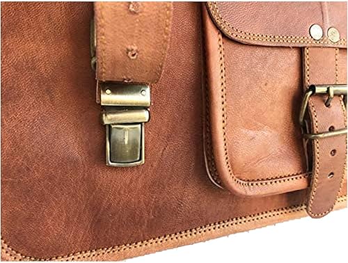 Miniatura 4 de KPL Vintage 15 pulgadas Laptop Messenger Bag maletín Satchel bolsa portátil para hombres y mujeres, Marrón desteñido, Duradero, vintage