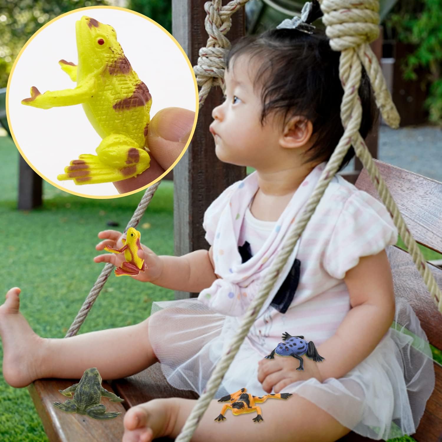 60Pcs Realistic Frogs Animal Frog Bullfrog Model Plastic Frogs Toy Figures for Game Party Favor Home Garden Decor or Gifts(12 Different Types