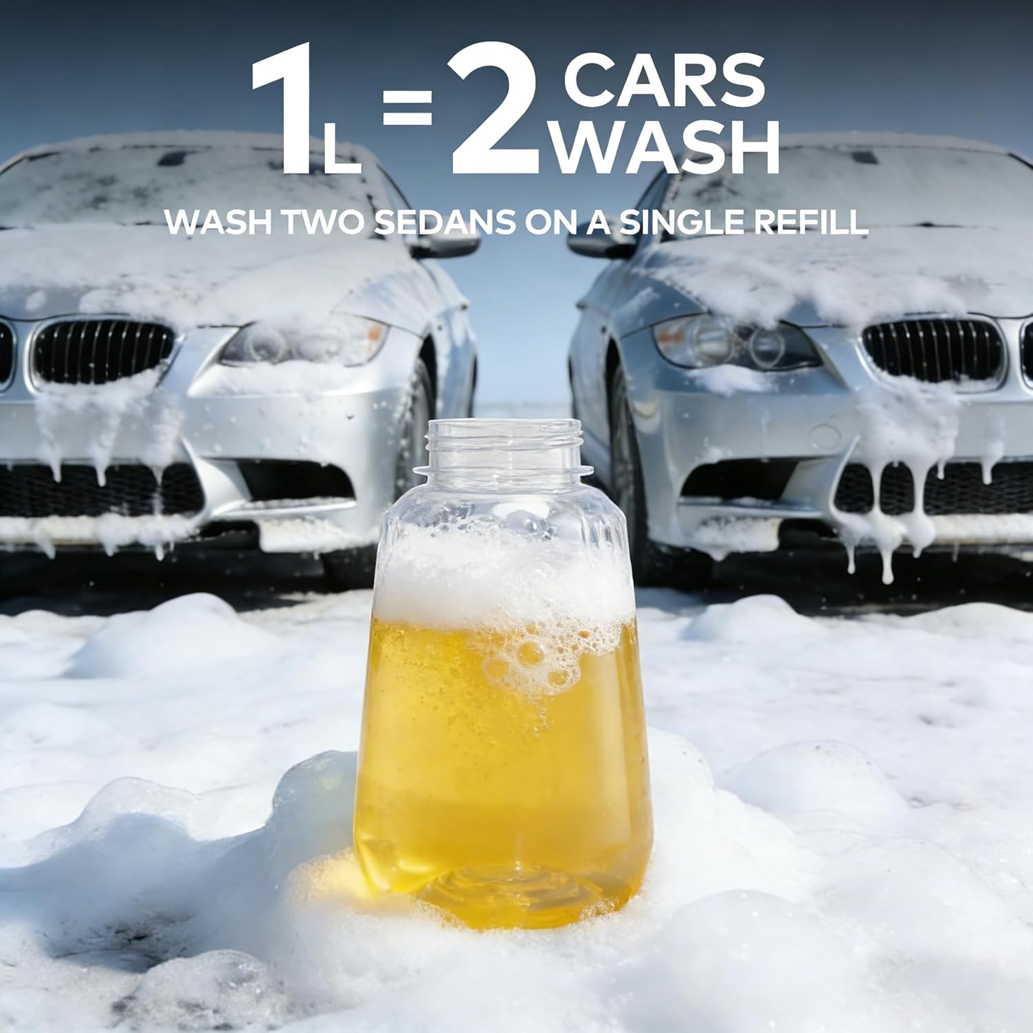Foam Cannon for Pressure Washer - Car Wash Foam Gun with 1/4 Inch Quick Connector and 1 Liter Foam Sprayer, Pressure Washer Soap Attachment with 2 Nozzles for Car Detailing, House Washing