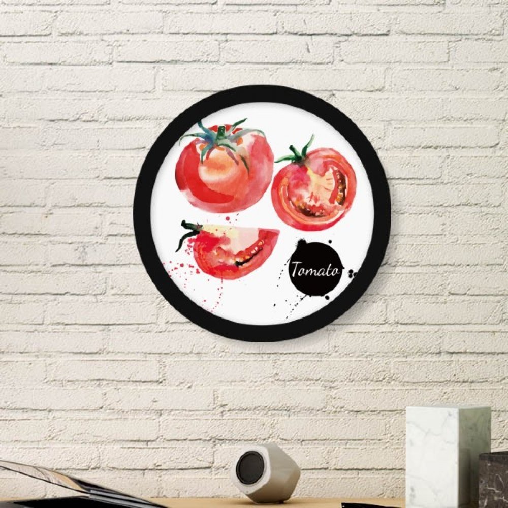 Aquarelle de tomate rouge en cadre noir grand format, stickers muraux pour cuisine