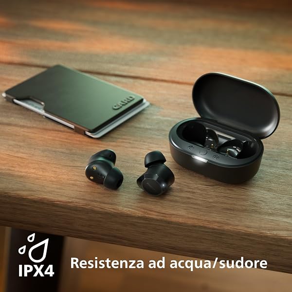 Philips TAT1209BK Cuffie auricolari Bluetooth True Wireless - Auricolari piccoli, Valore importante, Audio naturale con bassi dinamici, Chiamate chiare y Alloggiamento per ricarica tascabile - Nero - 5