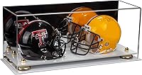 Vista 8 de Better Display Cases Acrílico 2 Mini casco de fútbol (no tamaño completo) vitrina con base de césped transparente (V46/A019)