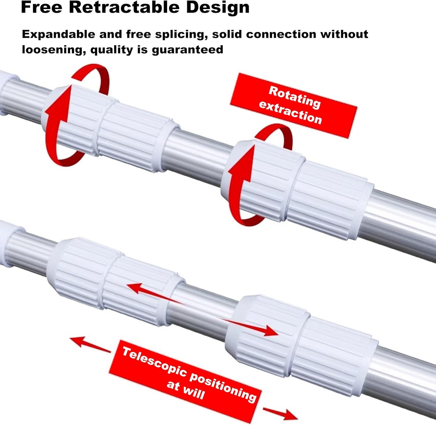 Multi-Purpose Pool Telescopic PoleStretchable Pool Emergency Rescue Pole Thickened Aluminum AlloyAdjustable Safety Swimming Pool PoleFor PlaygroundsWater ParksSwimming Clubs
