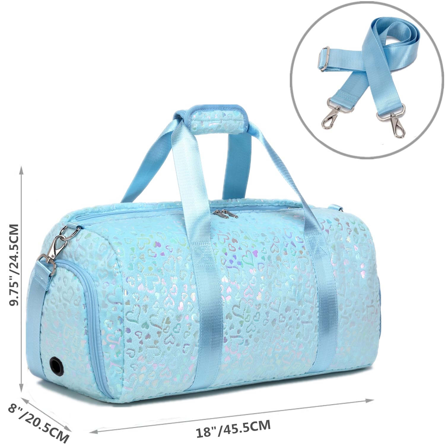 Borsone Palestra Borsa Sportiva Bambina Borsa Piscina Bambina Borsone da Viaggio con Scomparto Scarpe Separato