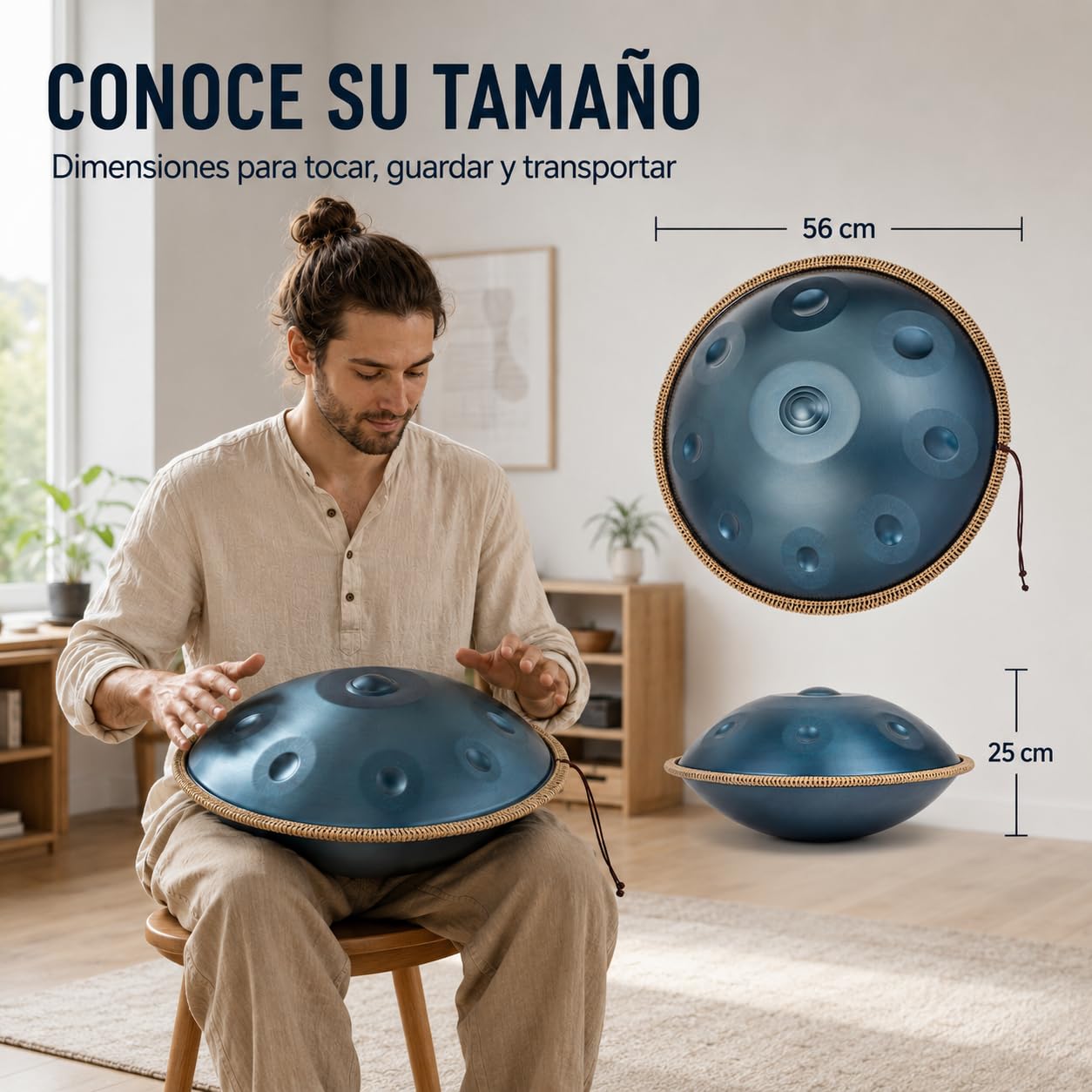 Handpan 440 Hz, 3 Notas Centrales, Para MeditacióN Y Familia