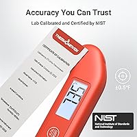 Vista 2 de Termómetro profesional de carne digital, precisión certificada NIST de ± 0.5 ℉, termómetro de lectura instantánea para cocinar a la parrilla