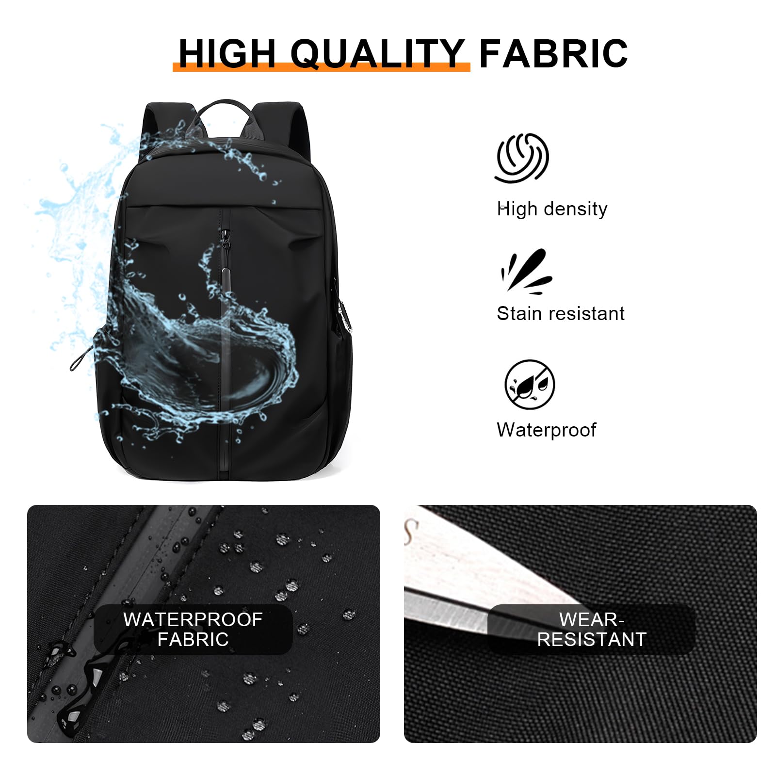 SONARIN Mochila Casual Ligera,Impermeable Mochila Portatil 14 Pulgadas Mochila de Viaje Mochila Escolar Bolsa de Trabajo Universidad Antirrobo para Hombre Mujer