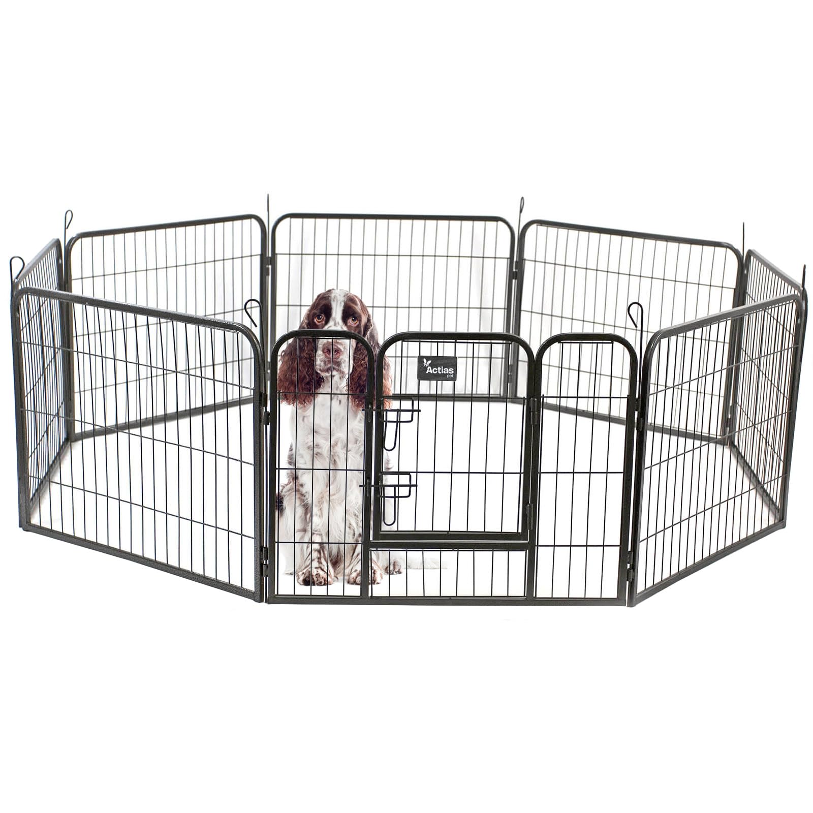 Actiaspet Heavy Duty 8 Panel Pet & Small Animal Playpen Run Metal Folding Cage (Silver, Medium, 8)