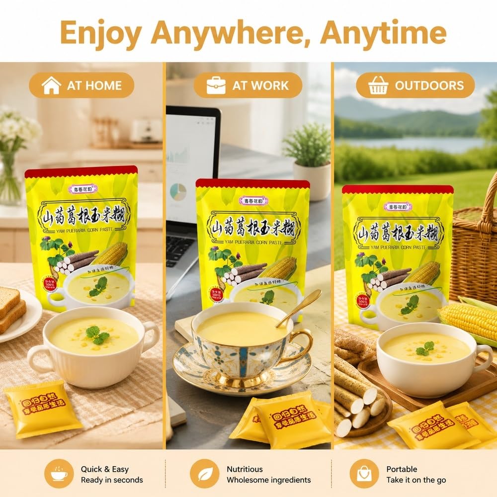 Porridge Istantaneo For Colazione In Polvere Di Mais Yam, 500 G*2 Confezioni Pasta Cereali Sostitutiva Del Pasto Rapido