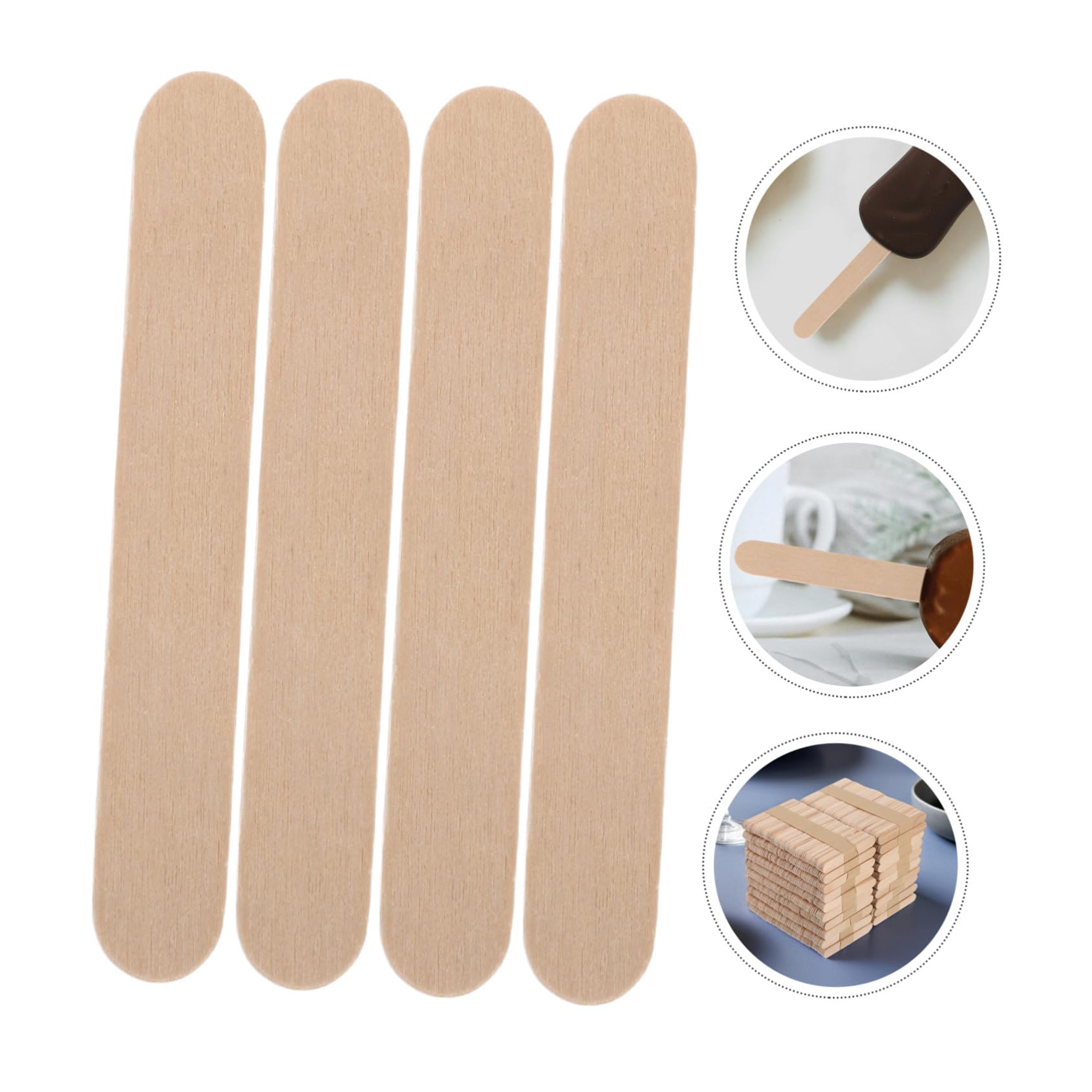 WOONEKY 1000 Piezas Unidades Palitos Madera Natural Palitos Artesanía para Manualidades Escolares y Proyectos Creativos