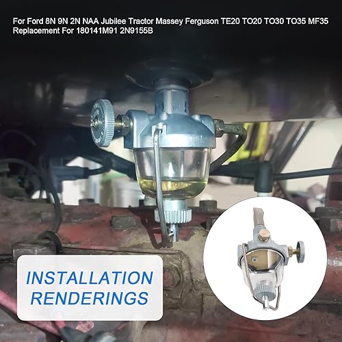 Miniatura 7 de JDMSPEED 2NAA9155B - Recipiente para sedimentos de combustible para Ford 8N 9N 2N NAA Jubilee Tractor Massey Ferguson TE20 TO20 TO30 TO35 MF35