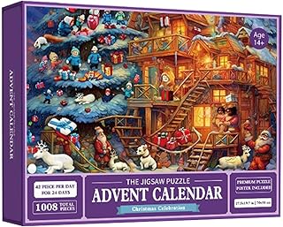 Advent Calendar 2023 Christmas Jigsaw Puzzles, Holiday Puzzles For Adults And Kids, Christmas 1008 Pieces Christmas Puzzles, 24 Boxes Puzzles For Countdown To Christmas Toys Gift Puzzle