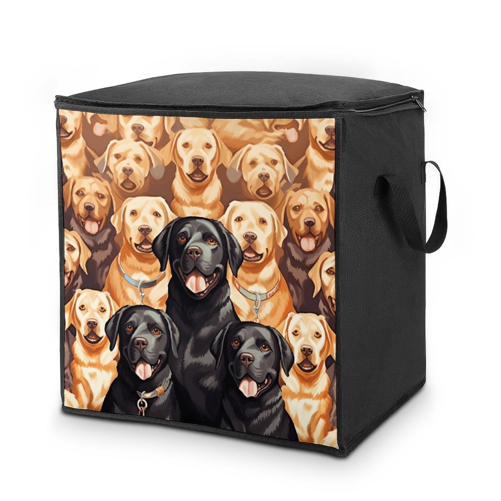 70L Labrador Retriever Dogs Storage Bag With Zipper Closet Organizers with Handle for Home Storage Organizer for Blankets Quilts Clothes Comforter Bedding And Pillows