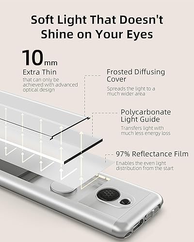 Miniatura 7 de EZVALO Luces inalámbricas para debajo del gabinete con control remoto, 16 pulgadas, 72 luces LED con sensor de movimiento para interiores, luces