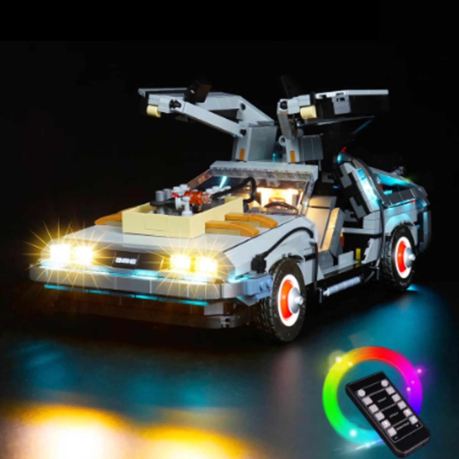 LED Lighting Kit Compatible with Lego 10300 Time Machine Car Series LED Light Set (Model Kit Not Included - Lighting Components Only) (Music Edition)