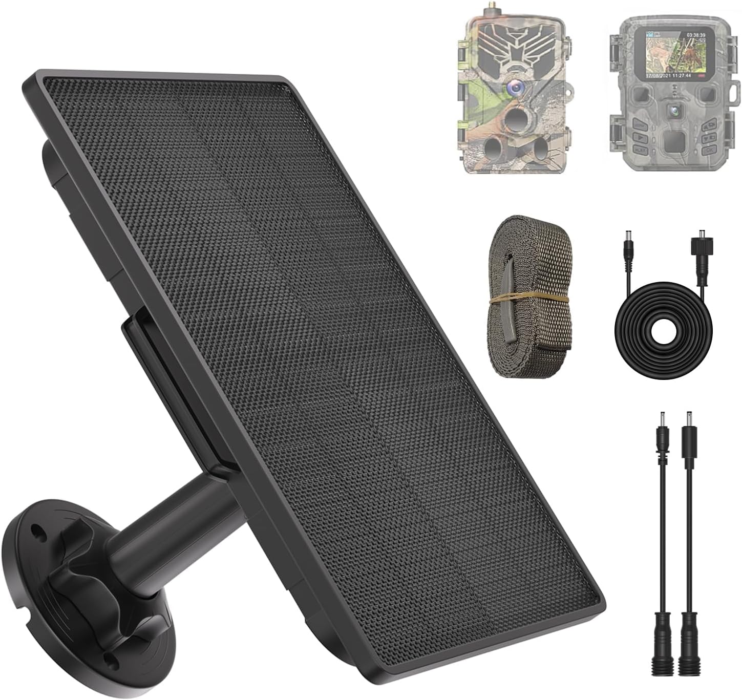 Path Digicam Photo voltaic Panel,Constructed-in 6000mAh Battery,Photo voltaic Charger Equipment with 12V/9V/1A 6V Output and 1.7/2.1/1.35mm DC Connectors,IP66 Waterproof,Appropriate with Tactacam Reveal Cameras, Looking Accent