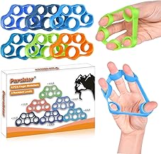 Finger Strengthener, Hand Grip Strengthener, (6 Pezzi) Finger Trainer, Silicone Finger Resistance Band, Bande Allenamento Mani, Rinforzo Mano, Alleviare Lo Stress, Aumentare la Forza