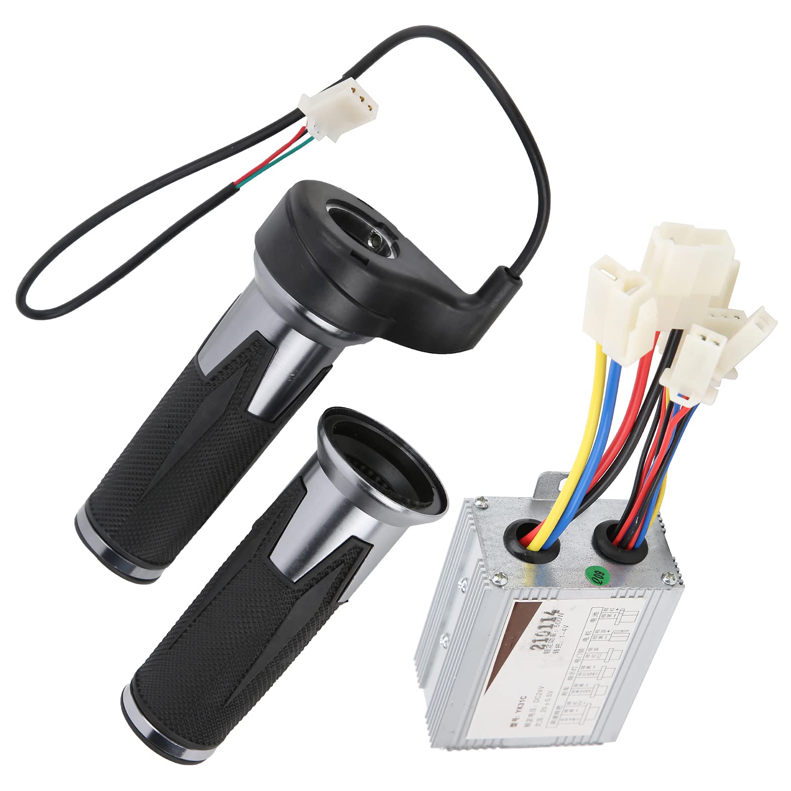 Manopole acceleratore universali per bici 24V 500W Controller spazzola Maniglia antiscivolo Accessorio bici Comoda impugnatura in gomma morbida per biciclette elettriche Scooter