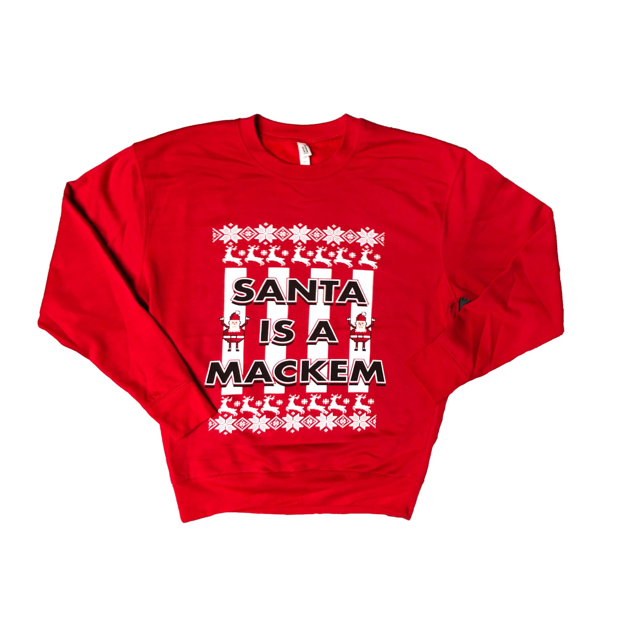 Beyond Happy Sunderland Christmas Sweatshirt - Mackems Heavy Duty Festive Jumper - 100% Cotton Unisex Jumper (UK, Alpha, XL, Regular, Regular, Sunderland)