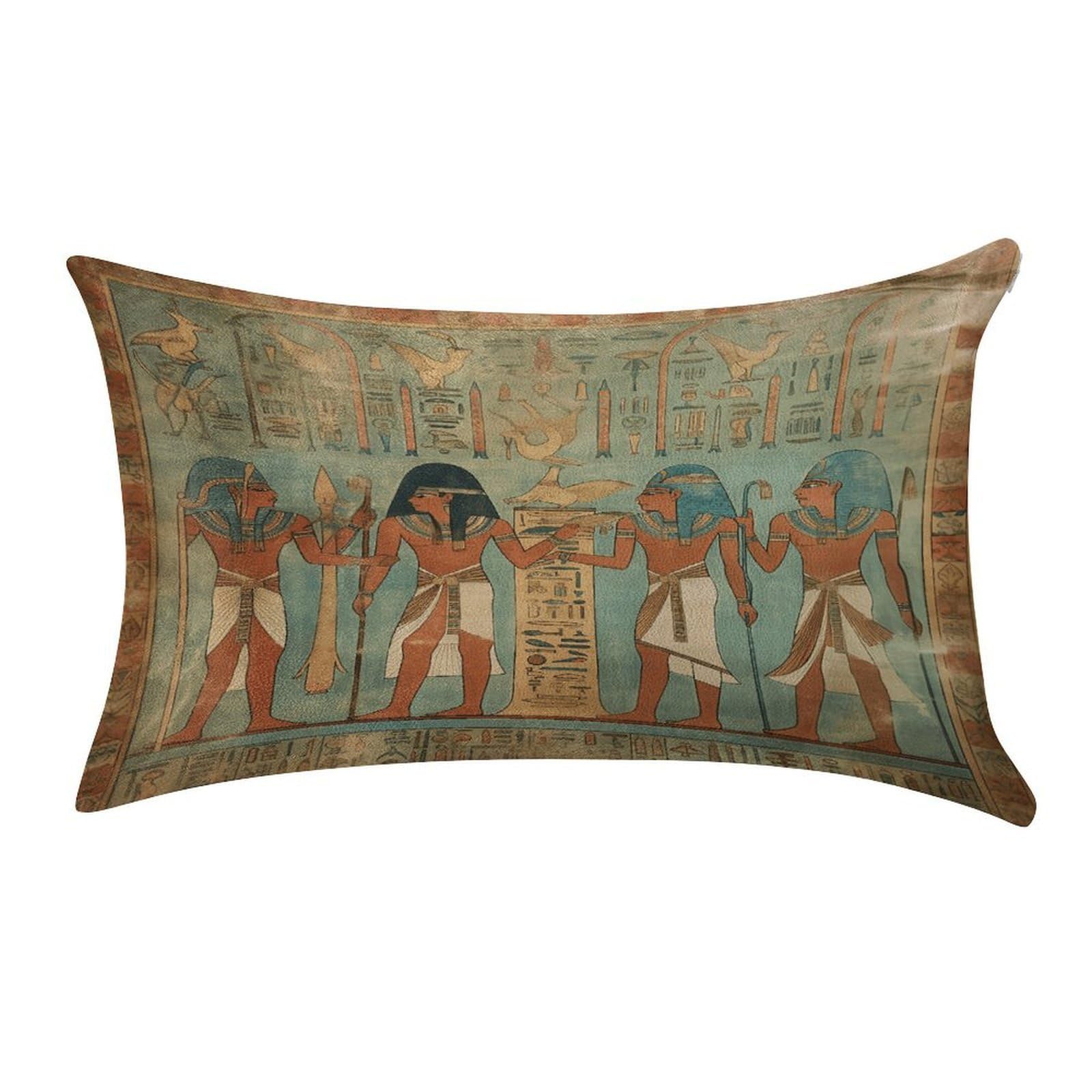 VstaDank Women in Ancient Egypt Throw Pillow Cover 12"×20" Ultra Soft Pillowcase Cozy Lumbar Pillow Shell Gold Velvet Exquisite Decorative Cushion Sham Protector for Couch Sofa Bedroom